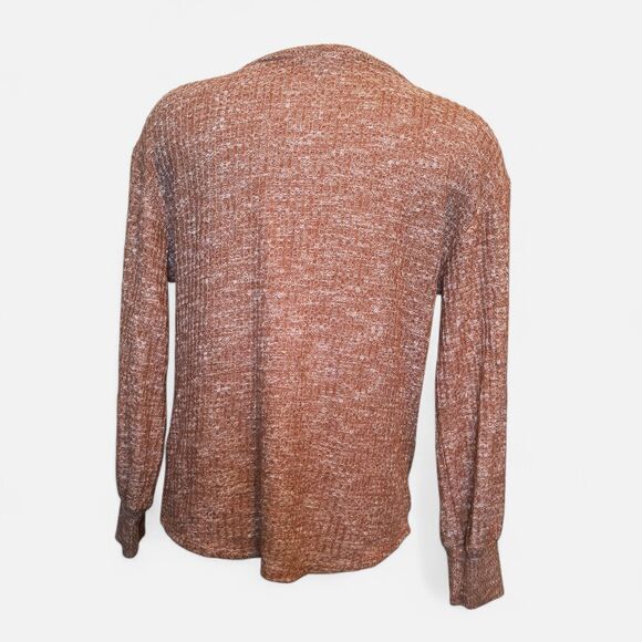 Democracy Women's Waffle Knit Twist Front Long Sleeve Thin Sweater Size Small - Picture 3 of 5